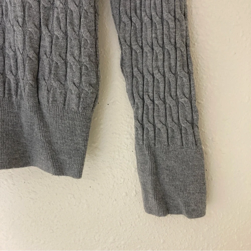 Zara Sweater Cable Knit Round Neck Gray Size M - Picture 6 of 15
